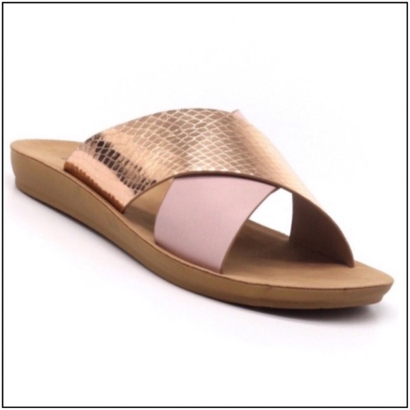 Blossom & Thorn Shoes - 💲⬇️CCO-Blush vegan leather slides